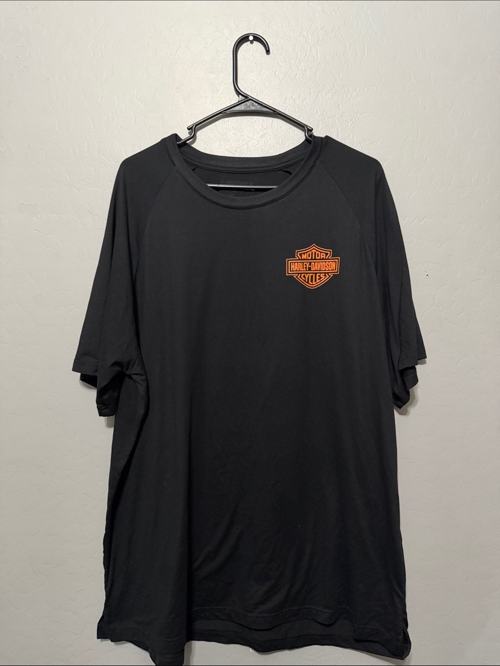 Harley-Davidson Black Short Sleeve Tee with Orange Shield Logo